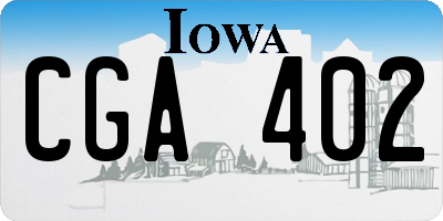 IA license plate CGA402