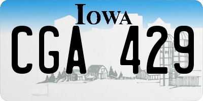 IA license plate CGA429