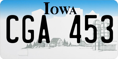 IA license plate CGA453
