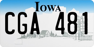 IA license plate CGA481