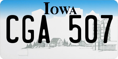 IA license plate CGA507