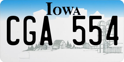 IA license plate CGA554