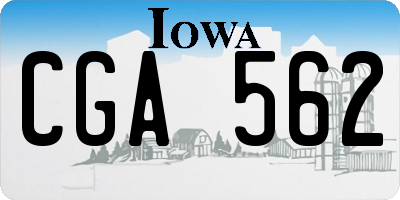 IA license plate CGA562