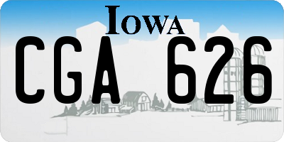 IA license plate CGA626