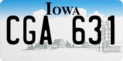 IA license plate CGA631