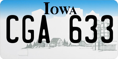 IA license plate CGA633