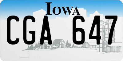 IA license plate CGA647