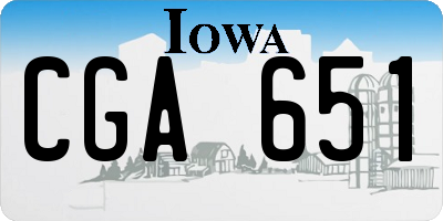 IA license plate CGA651
