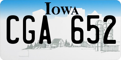 IA license plate CGA652