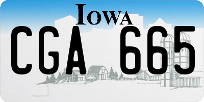 IA license plate CGA665