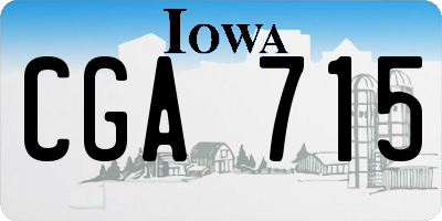 IA license plate CGA715