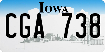 IA license plate CGA738
