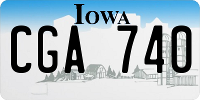 IA license plate CGA740