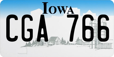 IA license plate CGA766