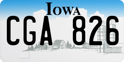 IA license plate CGA826