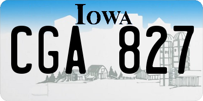 IA license plate CGA827