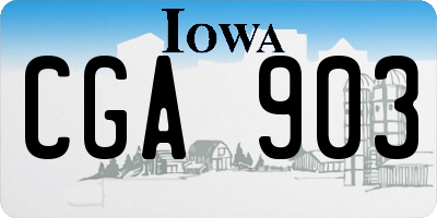 IA license plate CGA903