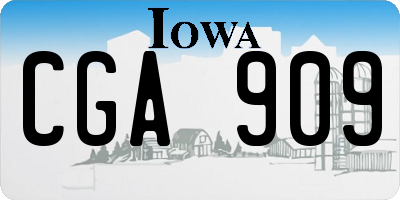 IA license plate CGA909