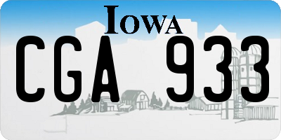 IA license plate CGA933