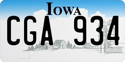 IA license plate CGA934