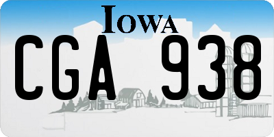 IA license plate CGA938