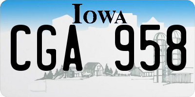 IA license plate CGA958