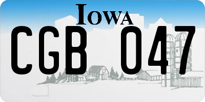 IA license plate CGB047