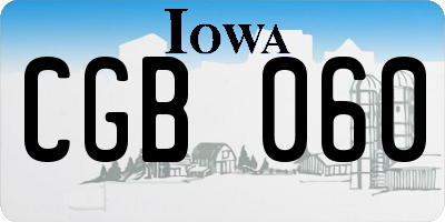 IA license plate CGB060
