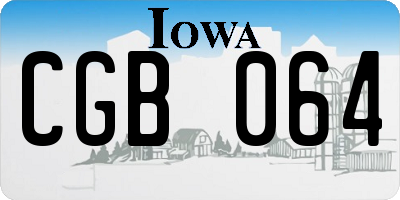 IA license plate CGB064