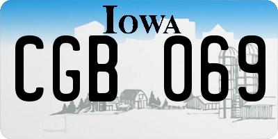 IA license plate CGB069