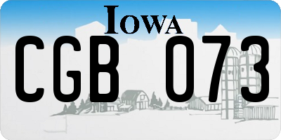 IA license plate CGB073