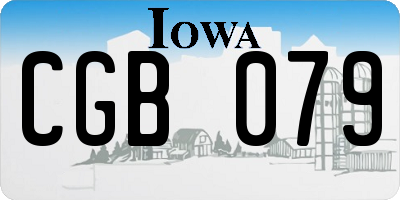 IA license plate CGB079