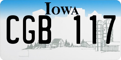IA license plate CGB117