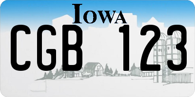 IA license plate CGB123