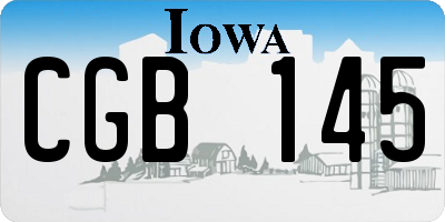 IA license plate CGB145