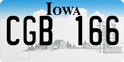 IA license plate CGB166