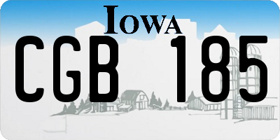 IA license plate CGB185