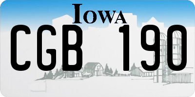 IA license plate CGB190