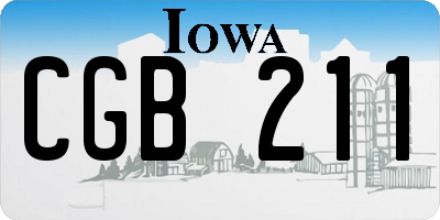 IA license plate CGB211