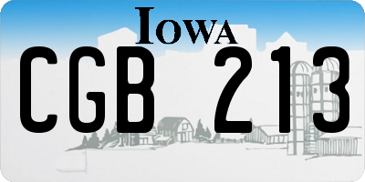 IA license plate CGB213