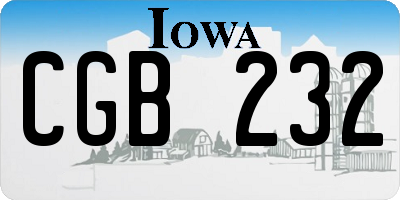IA license plate CGB232