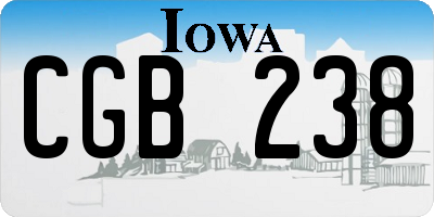 IA license plate CGB238