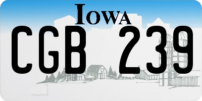 IA license plate CGB239