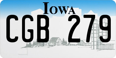 IA license plate CGB279