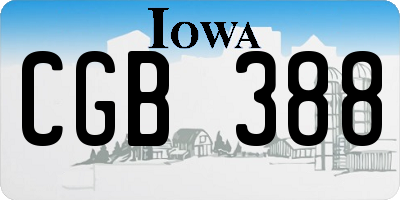 IA license plate CGB388