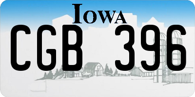 IA license plate CGB396