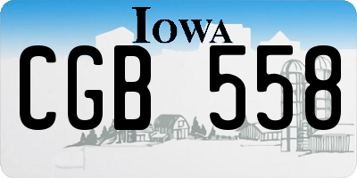 IA license plate CGB558
