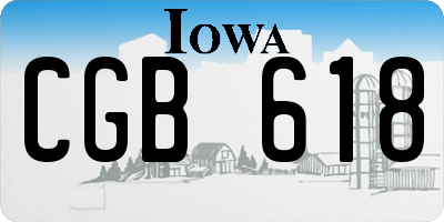 IA license plate CGB618
