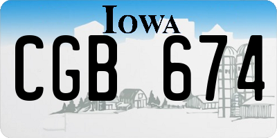 IA license plate CGB674
