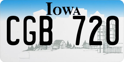 IA license plate CGB720